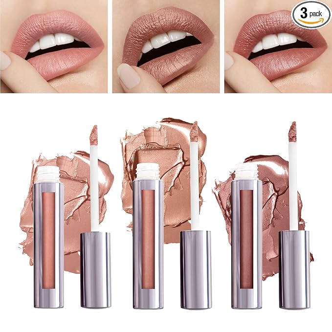 Runway Rogue Silk Glam Liquid Lipstick Lip Trio, Long Wear Frosted Liquid Lipstick Pack, (‘Paparazzi’, ‘Couture’, ‘Sex Symbol’)