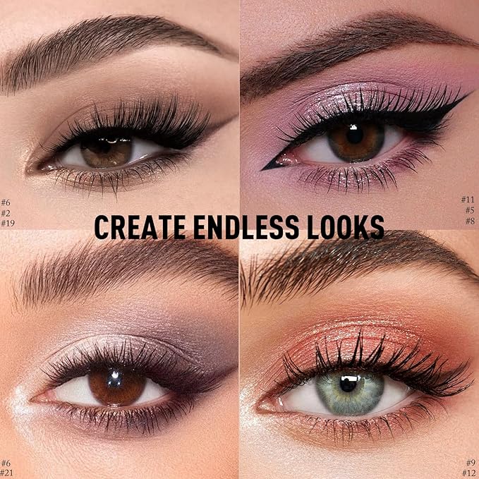 Cream Eyeshadow Stick, Shimmer Burgundy Eye Shadow for Older Women Long-Lasting Waterproof, Metallic Eyeshadow Crayon Buildable High Pigmented Sparkle Eye Highlighter sombras para ojos