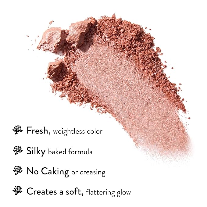 LAURA GELLER NEW YORK Baked Blush-n-Brighten for Mature Skin - 00 In Bloom - Powder Blush Won't Settle into Fine Lines - Buildable Natural Finish – Longlasting Formula - Made in Italy