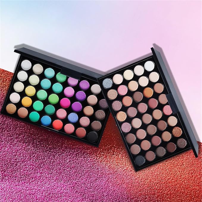 40 Colors Neutral Smokey Makeup Eyeshadow Palette, Professional High Pigmented Matte Glitter Black Grey Naked Nude Brown Makeup Pallet Waterproof Long Lasting Eye Shadow Powder