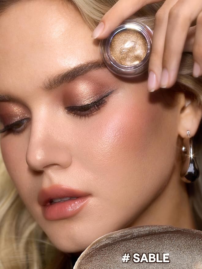 SHEGLAM Starstruck Cream Eyeshadow Pot High Pigment Long-lasting Shimmer Single Eyeshadow-Sable