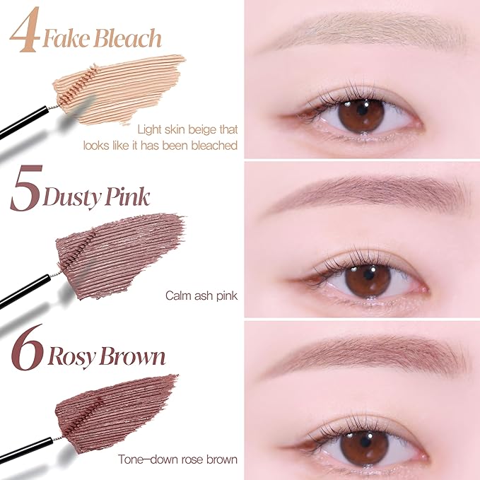 Espoir The Brow Color Fixing Cara #3 Cool Gray | Easy Fixing without Clumping with Skinny Brush, Long-Lasting & Smudge-proof Eyebrow Mascara, Soft Mood Coloring Tinted Gel, Korean Makeup, 0.1 Fl Oz.