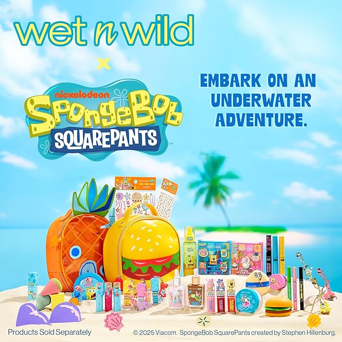 wet n wild SpongeBob Underwater Wonder Liquid Blush, Buildable Shimmery Gel Formula with Seamless Blend & Matte Finish – Perfect Square