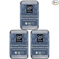 One With Nature Activated Charcoal Soap 7oz 3-Pack – Detoxifying and Exfoliating Charcoal Soap Bar with Dead Sea Salt for Face & Body, for Men & Women