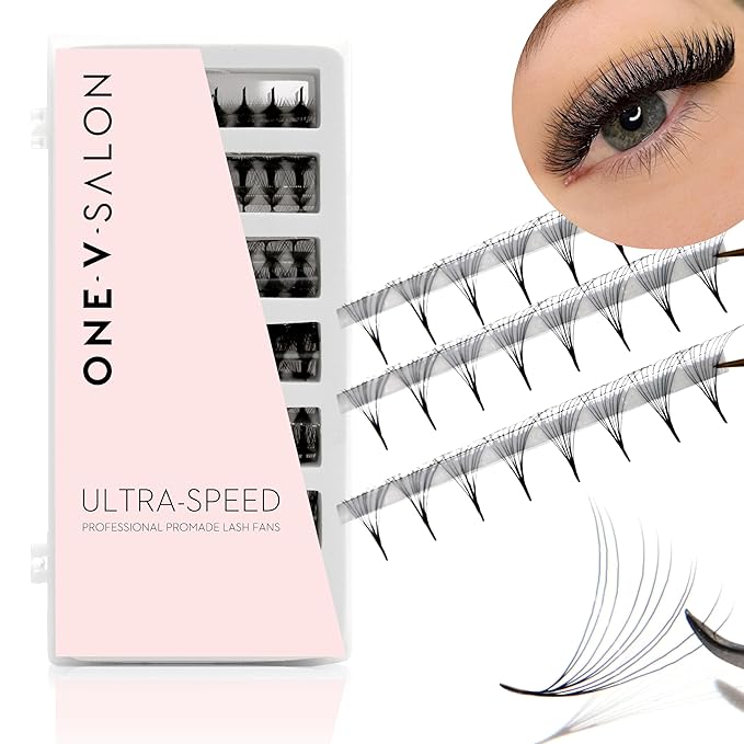 One V Salon Pro 10D Ultra-Speed Promade Fans, 1000 Premade Mega Volume Lash Fans | C Curl | 0.05 | 8–14 mm Mixed Lengths | Thin Base, Fast Application Eyelash Extensions(Ultra 10D-0.05-C Curl)