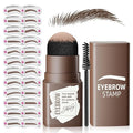 Eyebrow Stamp Stencil Kit - Eyebrow Powder with Brush Long-Lasting & Waterproof Brow Shaping Kit with 24 Reusable Thin & Thick Eyebrow Stencils for Natural Eyebrow Color, Gifts for Mom (Black Brown)