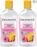 Dickinson's Enhanced Witch Hazel Hydrating Toner with Rosewater, Alcohol Free, 98% Natural Formula, 16 Fl Oz (Pack of 2)