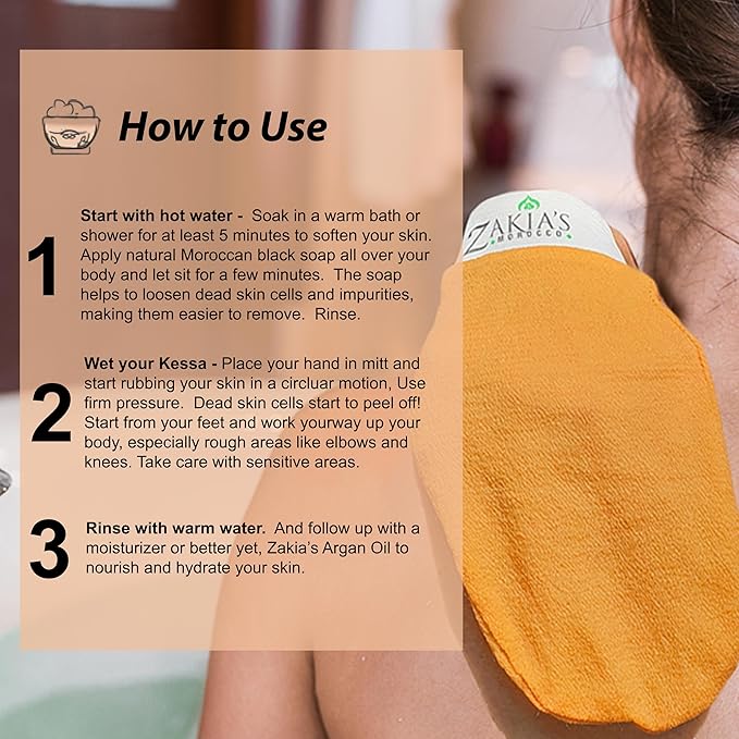Original Rough Kessa Exfoliating Glove - Microdermabrasion Home Exfoliating Mitts, Removes unwanted dead skin, dirt and Keratosis Pilaris. Great removing spray tan and enhancing tattoos. 2 pack