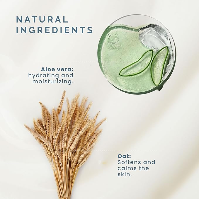 Pili Natural Syndet - Gentle Skin Cleanser with Oatmeal and Aloe Vera - Hypoallergenic cleanser for sensitive skin - 8.4 Fl.oz