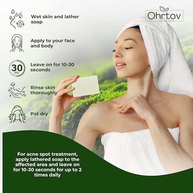 Tea Tree Soap – Natural Defense Tea Tree Oil Wash Bar for Face & Body – Remedy Soap Fights Acne, Skin Irritation, and Prevents Breakouts – Deeply Cleansing, Hydrating Cleanser for Calm, Fresh Skin