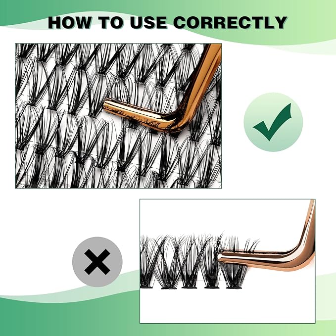 KEYYOU Lash Clusters 300pcs Individual Lashes, 30D 0.07D Curl 9-18MIX DIY Eyelash Extension, Soft & Natural Volume Cluster Lashes with Large Tray