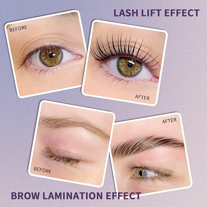 Libeauty Lash Lift Kit & Brow Lamination, Korean Made Eyelash Perming Lotion for Home Salon, Professional DIY Curling Starter Set with Strong Glue & Individual Sachets, 20 Pcs