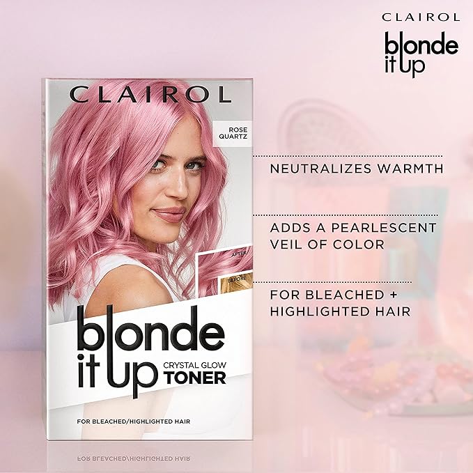 Clairol Blonde It Up Crystal Glow Toners Demi-Permanent Hair Dye, Luminous Pearl Hair Color | Ammonia Free | Add Pearlescent Tones to Pre-Lightened Shades | Neutralizes Warmth | Pack of 1