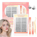 Lashes Aura Kit Wispy Lash Clusters Kit Natural Eyelash Clusters 8-16mm DIY Lash Spikes Manga Extension 0.3mm Ultra-Thin Invisible Band Individual Cluster Eyelash Extensions Kit