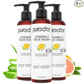 PURA D'OR Vitamin C Face Wash (8oz x3 = 24oz) Antioxidant Rich Facial Cleanser For Radiant Glow & Even Skin Tone - Gentle, Refreshing, Nurturing, Hydrating, Sulfate & Paraben Free Formula