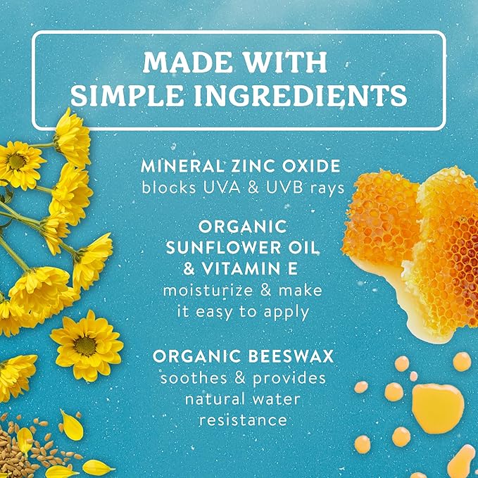 Badger Mineral Sunscreen Face Stick SPF 35, 97% Organic Unscented Zinc Oxide Travel Sunscreen, Coral Reef Safe Travel Size Stick, .65 oz, 2-Pack