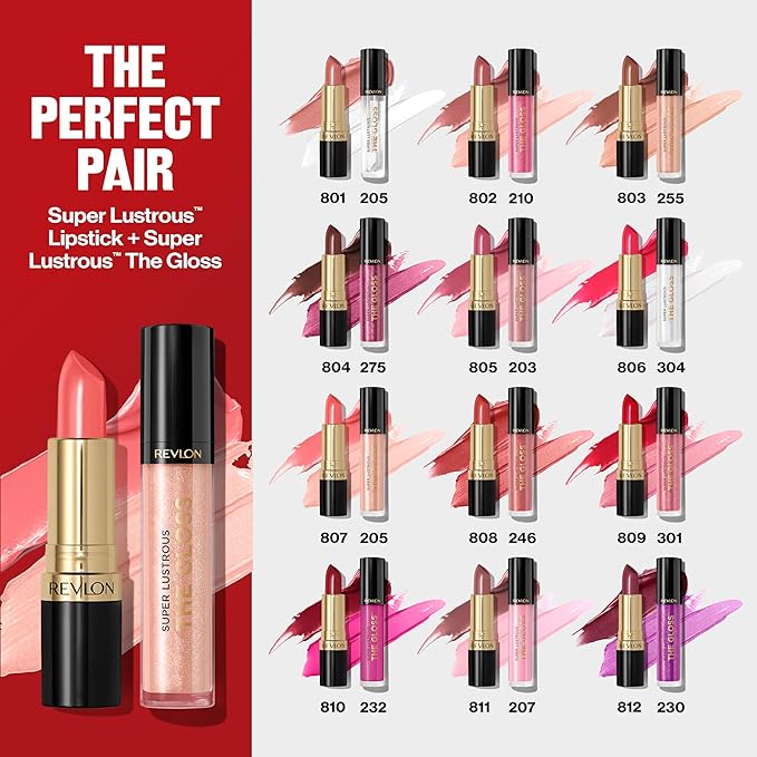 Revlon Super Lustrous Lipstick, Creamy Formula For Soft, Fuller-Looking Lips, Moisturized Feel, 808 Dirty Shirley, 0.15 oz