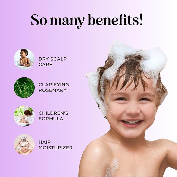 Deep Cleansing Shampoo for Kids - Paraben & Sulfate Free Kids for Oily Hair and Scalp with Tea Tree and Rosemary Essential Oils - Gentle Nourishing Shampoo for Build Up Flakes and Dry Scalp