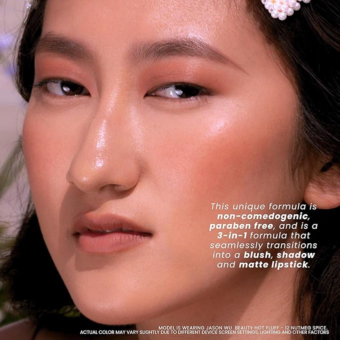 Jason Wu Beauty Hot Fluff Modern Matte Lipstick - 3-in-1 Lipstick, Blush, Shadow, 3.8g 0.134oz (Nutmeg Spice, 3.8g)