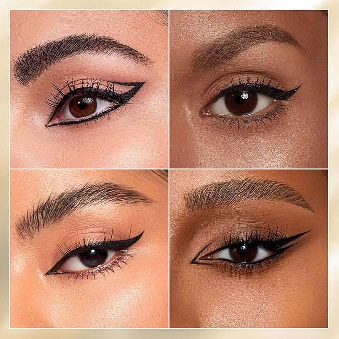 Stylish Ultra-precise Waterproof Liquid Eyeliner - Long Lasting & Smudgeproof Eye Liner with Ultra Fine Felt Tip, Ophthalmologist-Tested, Gentle for Sensitive Eyes, Vegan- Black(Pack of 3)