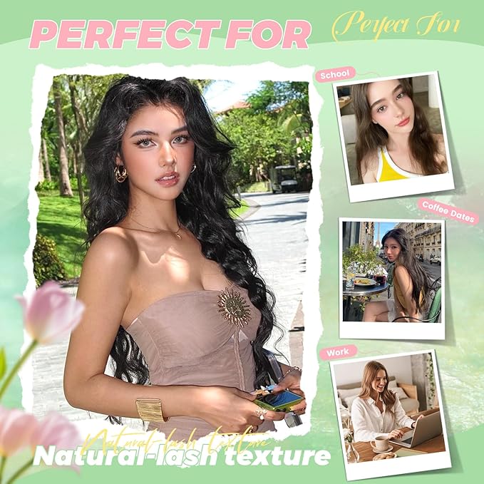 KEYYOU Aurora Lash Clusters Invisible Band C Curl Natural Soft Waterproof Only 16mm Length Lash Extension Easy to Apply at Home Cosmetic Makeup Natural False Eyelashes