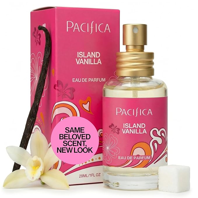 Pacifica Island Vanilla Perfume – Clean Vanilla Fragrance for Women - Warm Tropical Aroma - Long-Lasting Clean Beauty Non Toxic Scent, Vegan & Cruelty-Free, 1 oz Travel-Friendly Spray
