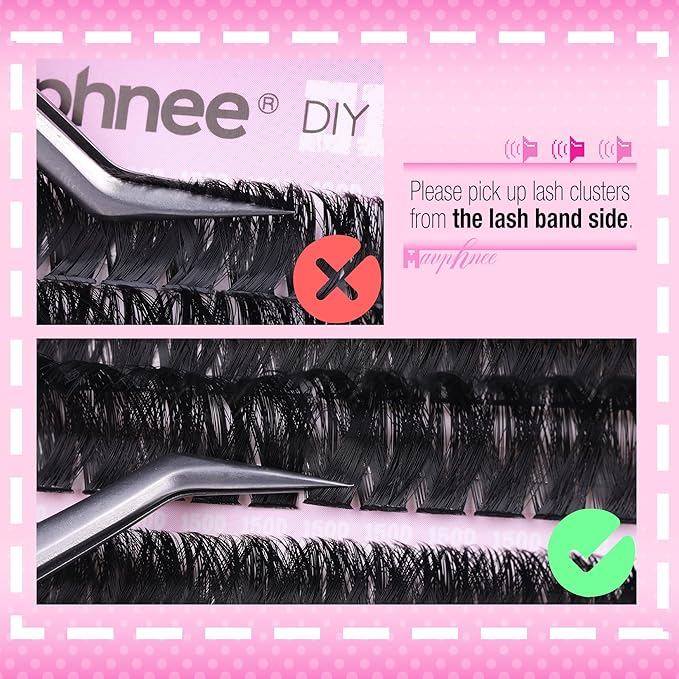 Lash Clusters 14-20MM Long Eyelash Extensions Mega Volume Lash Extensions DIY at Home Thick Cluster Lashes Easy Application Soft D-Curly Individual Lashes (192 Pcs, 120D+150D)