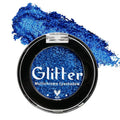 Blue Glitter Eyeshadow, Highly Pigmented Bright Sparkly Eye Makeup, Long Lasting Holographic Royal Blue Shimmer Chrome Eye Shadow Palette Single for Brown Eyes, Vegan Cruelty & Talc Free (Royal #6E)