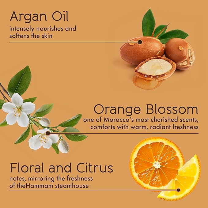 Tesori d’Oriente Hammam Hair & Body Mist for Women & Men, 6.7 fl oz, Warm Floral Citrus Scent with Orange Blossom & Argan Extract, Refreshing, Layerable Fragrance for Skin & Hair
