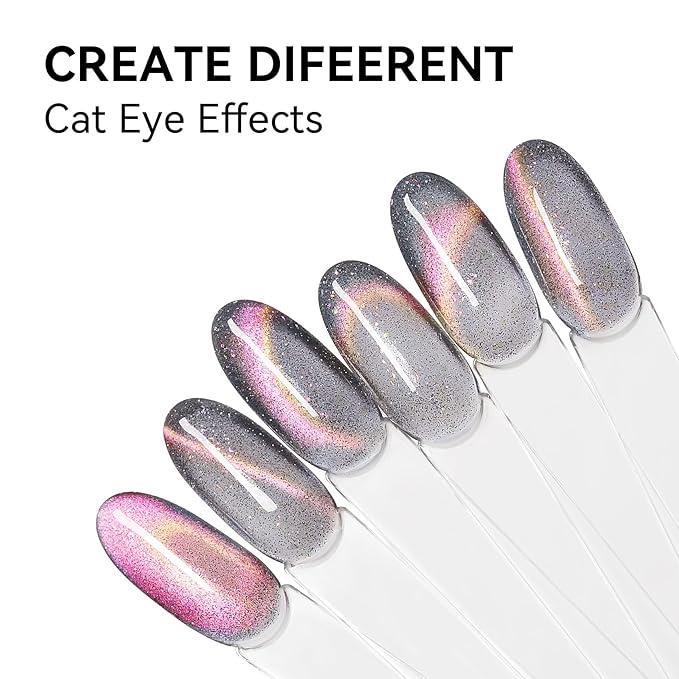 MAYCHAO 15ML Cosmic Violet Cat Eye Gel Nail Polish 1Pc Chameleon Purple Dream Cat Eye Gel Polish with Magnet Soak off Holographic Magnetic Nail Polish for Nail Art Manicure Salon DIY at Home, 0.5 OZ