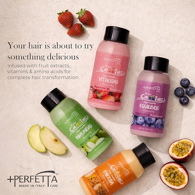 Hair Smoothies Mask - Deep Conditioning Treatment for Dry, Damaged Hair | Hydrates, Repairs & Gently Exfoliates with Natural Oils & Vitamins (Immunity)