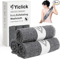 Yiclick 3 PCS Exfoliating Washcloth Towels - Exfoliating Body Scrubber Exfoliator, Back Scrubber for Shower Bath Use, Japanese & Korean Scrub Wash Cloths, Loofah Lufa Sponge Washer for Women Men