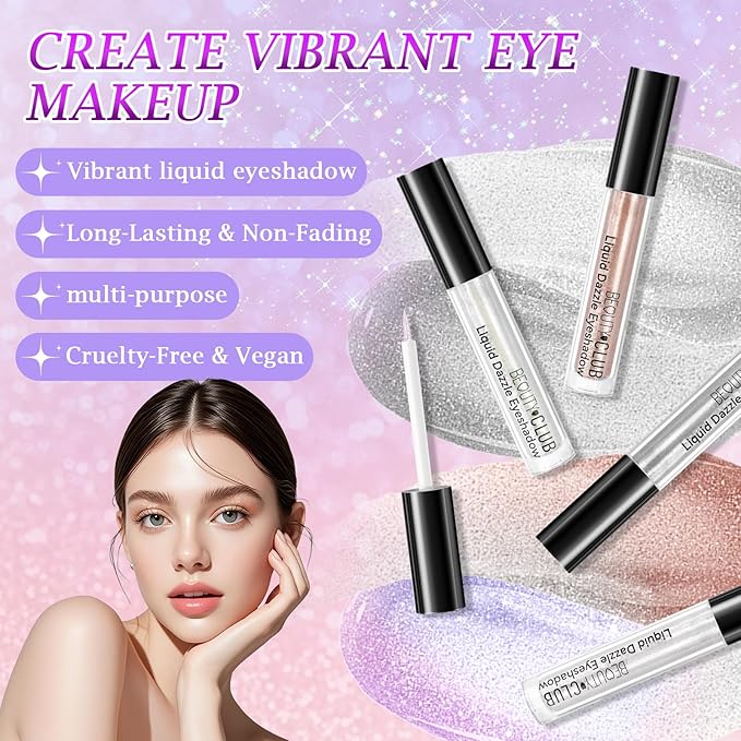 Liquid Glitter Chameleon EyeShadow Stick, Waterline Cream Matte Eye liner, Holographic Multichrome Metallic Shimmer Water Line Eyes Liner for Daily Makeup, 04# Purple Pink