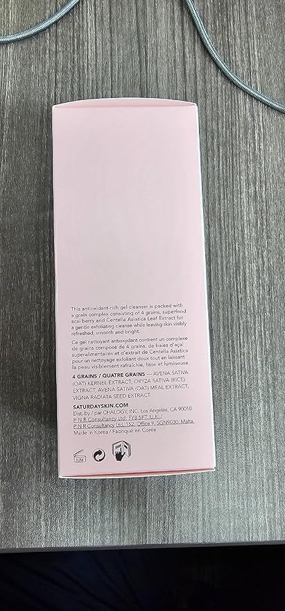 Saturday Skin Hydrating Gentle Facial Gel Cleanser Makeup Remover Sensitive Skin Face Wash Antioxidant Vitamin Brightening Smoothing | Korean Skin Care CICA Acai Berry Oats