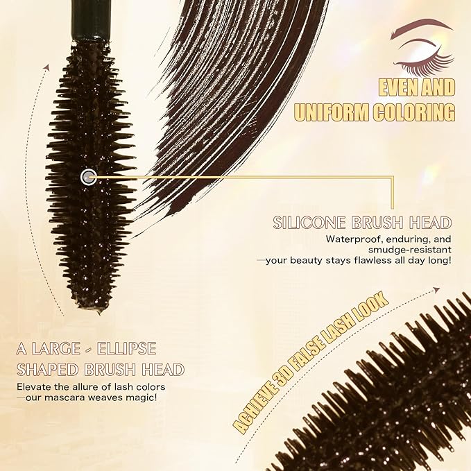 Tubing Mascara in Brown - Waterproof, Washable and No Smudge Formula for Voluminous, Long and Soft Lashes with Lash Prime Benefits (Brown*1)