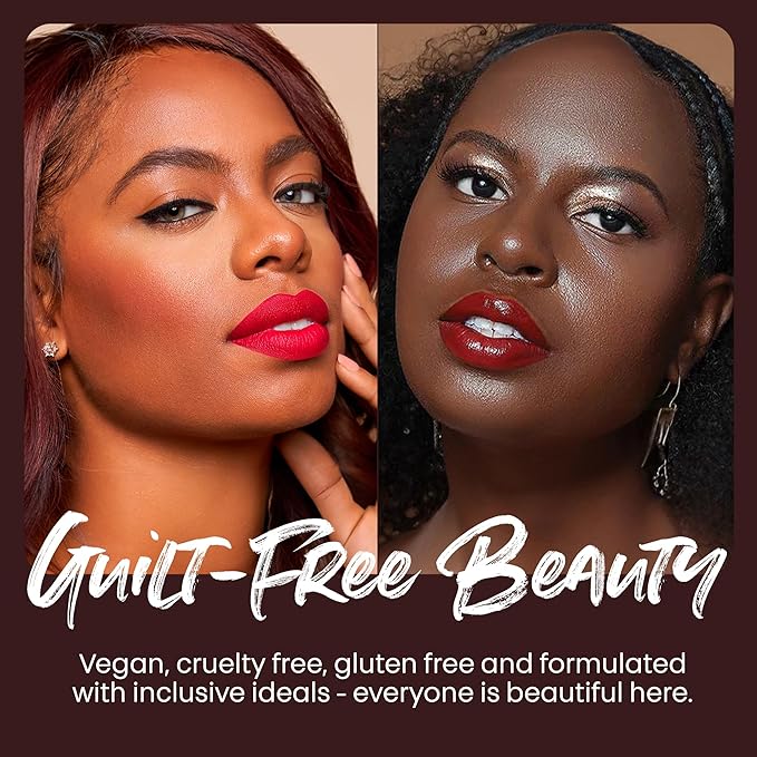 The Lip Bar Vegan Lip Kit, with Straight Facts Lip Liner, Rich Auntie Liquid Matte Lipstick, and Vixen Non-Stickly Lip Gloss, 3 pieces