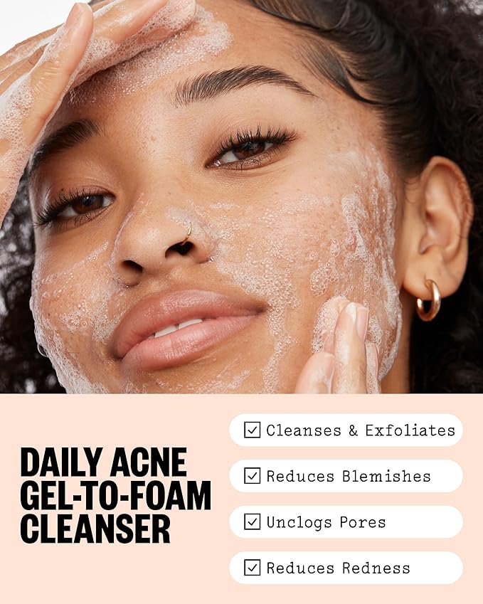 PEACE OUT Acne Gel Cleanser, With 2% Salicylic Acid for Breakouts, Blemishes & Blackheads, Daily Face Wash with Ceramides to Unclog Pores, Support Skin Barrier (4 fl oz)