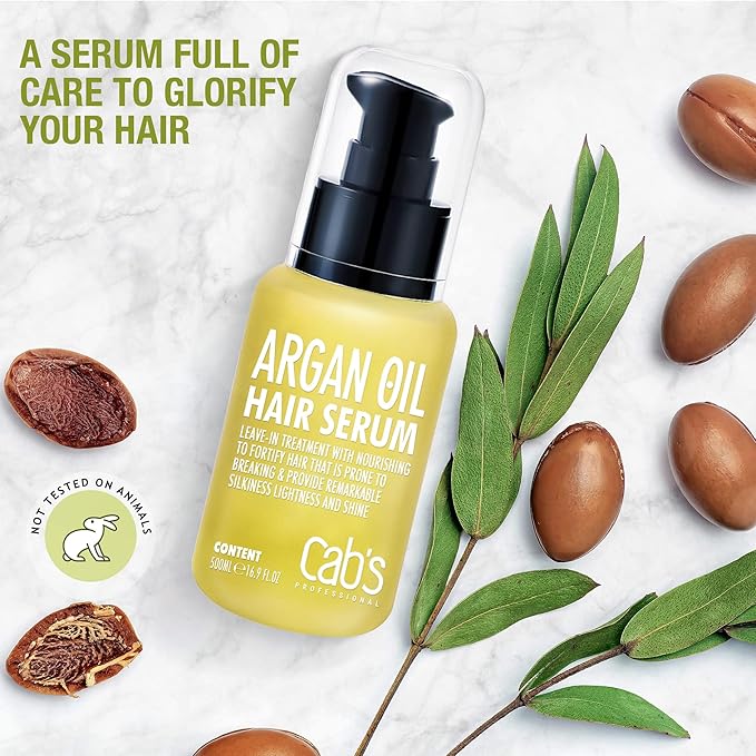 Cab's Silk Essence with Argan Oil & Coconut Oil | Color-Protection Treatment for Dry, Frizzy & Curly Hair | Hair Serum for Growth & Shine