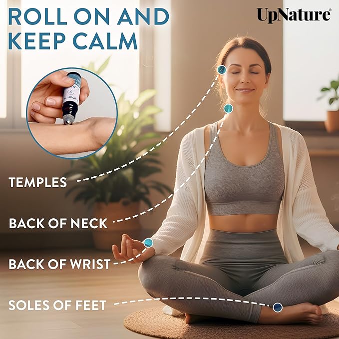 UpNature Calm Essential Oil Roll On – 100% Natural Aromatherapy for Relaxation - Nurse Essentials for Work, Nurses Week Gifts - Self Care Gifts for Women