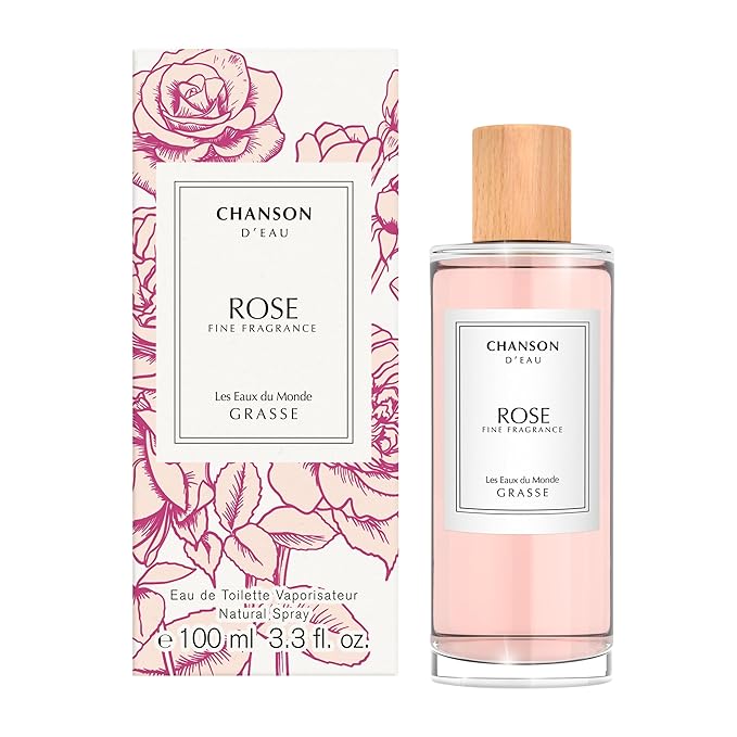Chanson Rose Eau de Toilette 3.4 fl oz (Pack of 1), Notes of Lychee, Rose, and Oak Moss, Women's Fragrance, Long Lasting, Everyday Fragrance, Travel Size
