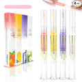 Meschett Cuticle Oil Pens with Nail File for Nail Care, 4PCS Nail Pen Oil with Natural Ingredients, Fingernails and Toenails Oil Cuticle for Repairing Cracked(Mix Flavors)
