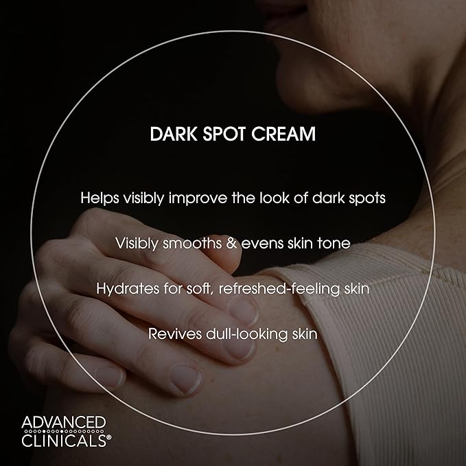 Advanced Clinicals Dark Spot Vitamin C Cream For Face, Hand & Body Lotion, Anti Aging Therapeutic Skin Care Moisturizer Lotion Reduces Appearance Of Age Spots, Blotchy Skin, & Wrinkles, Large 8 Fl Oz