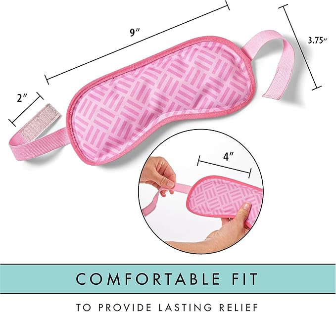 Fit+Fresh Cooling Gel Eye Mask Ice Pack for Migraines and Sleeping: Cold Pack Head Wrap for Headaches and Ice Face Mask