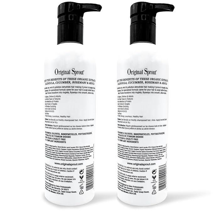 Original Sprout Deep Conditioner for All Hair Types, Vegan Conditioner, 12 fl. oz. Bottle, (Pack of 2)