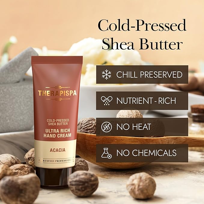 THERAPISPA Ultra Rich Hand Cream – Intensive Hydration & Repair for Dry, Chapped Hands | Enriched with Shea Butter, Ceramides, Niacinamide (B3) & Panthenol (B5) (Bergamot & Olive, 2.0 oz, Pack of 5)