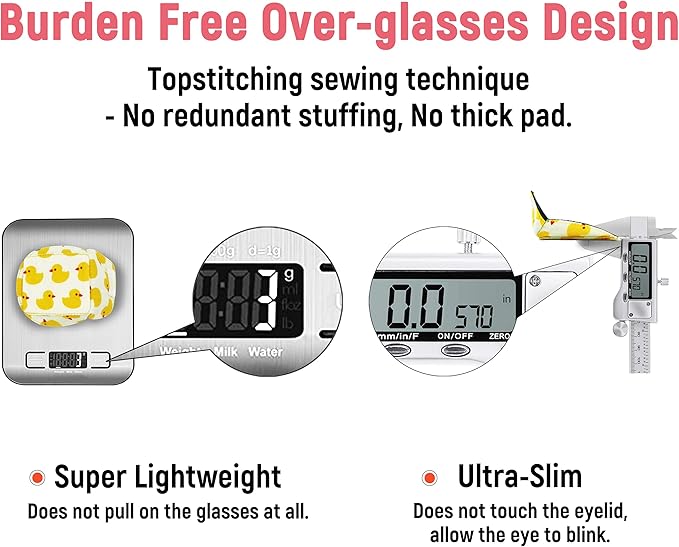 Astropic 3D Cotton & Silk Eye Patch for Kids | Girls Eye Patch for Glasses | Medical Eyepatch for Children with Lazy Eye (Yellow Duck, Left Eye)
