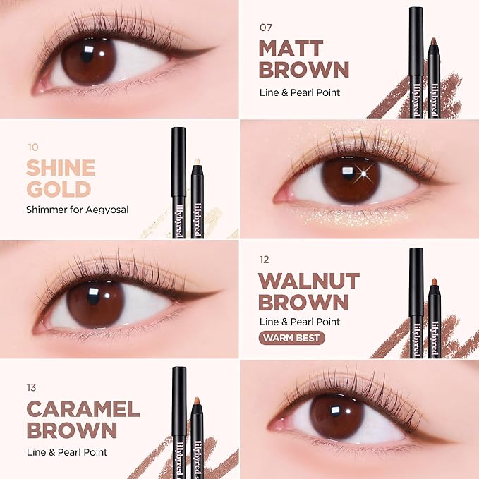 lilybyred Starry Eyes Am9 to Pm9 Gel Eyeliner | Korean Gel Eyeliner, Intense Color Payoff, Creamy Formula, Easy Blending, Built-in Sharpener, Smudge-Proof, Long-Lasting, 0.017 oz. (07 Matt Brown)