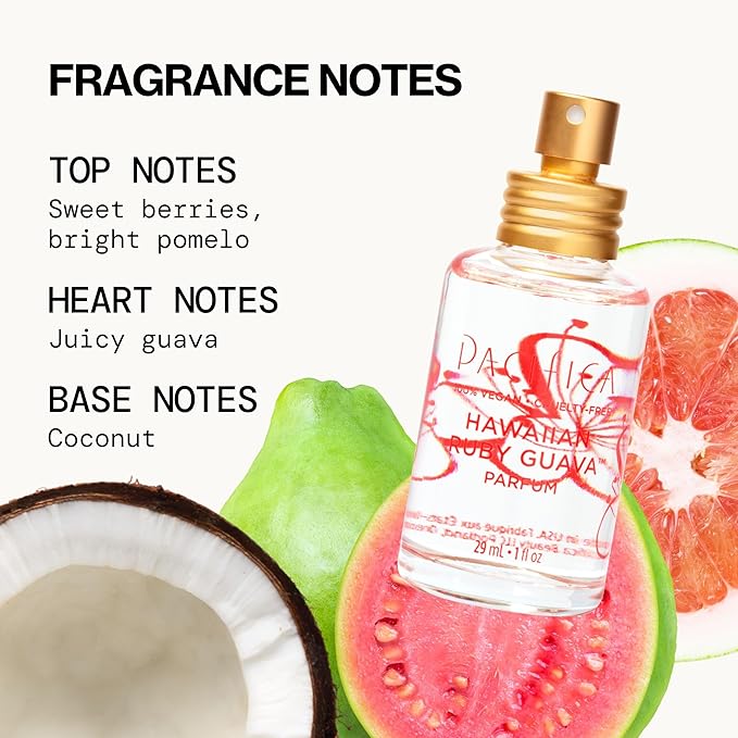 Pacifica Hawaiian Ruby Guava Hair Perfume & Body Fragrance Spray Mist - Body Mist Fragrance w/Grapefruit, Patchouli, Sugar Notes & Geranium Clean Beauty Alcohol-Free, Vegan & Cruelty-Free, 6 oz