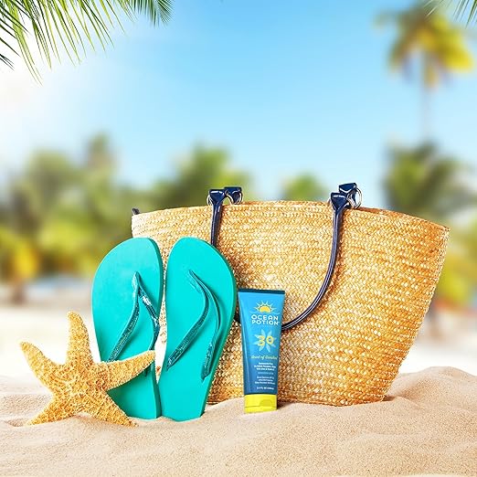Ocean Potion SPF 30 Sunscreen Body Lotion, Broad Spectrum UVA/UVB Protection with Aloe and Vitamin E, Water-Resistant Non-Greasy Travel Size Sunscreen, 3.4 oz