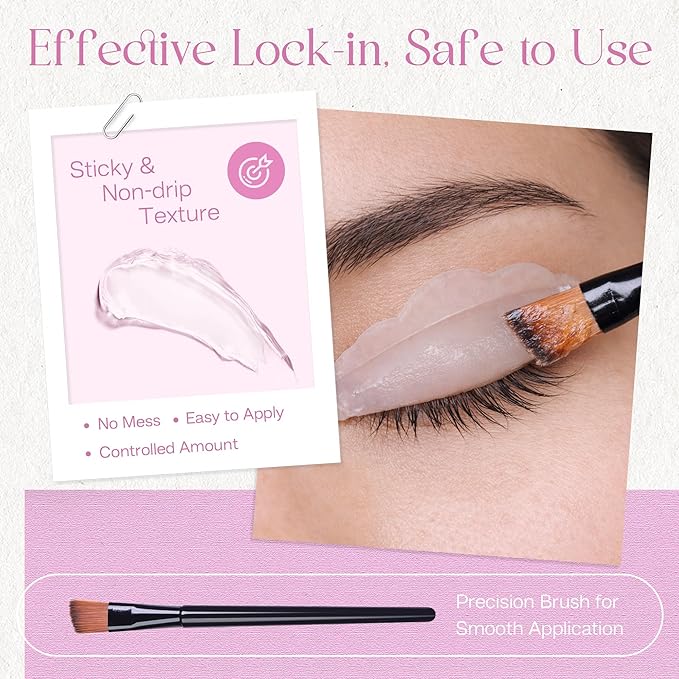 CALAILIS Lash Lift Glue Balm, Lash Lift Adhesive Strong Sticky for Perfect Eyelash Perm & Brow Lamination, Fruit Flavor Eyelash & Eyebrow Glue Balm (Strawberry, 5g)
